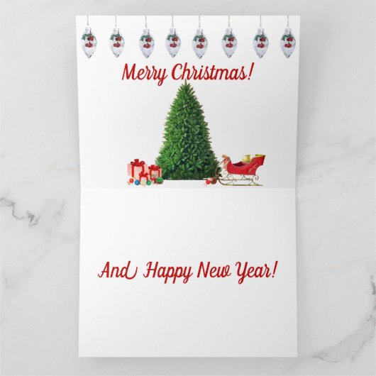 Vrolijk kerstfeest en gelukkig nieuwjaar Wenskaart Kaart (Binnen)