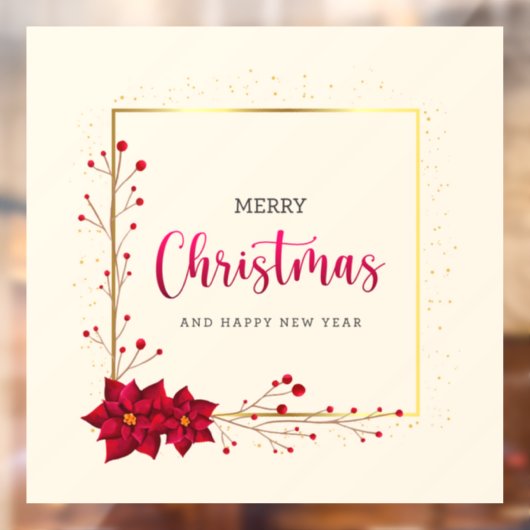 Vrolijk Kerstfeest en Gelukkig Nieuwjaar Window Cl Raamsticker (Vel 2)