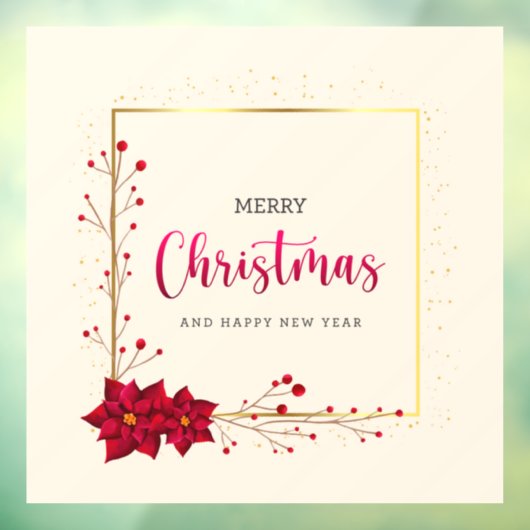 Vrolijk Kerstfeest en Gelukkig Nieuwjaar Window Cl Raamsticker (Vel 3)