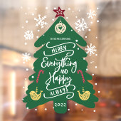 Vrolijk kerstfeest en gelukkig nieuwjaar, winter raamsticker (Vel 2)