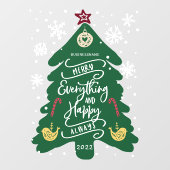 Vrolijk kerstfeest en gelukkig nieuwjaar, winter raamsticker (Vel)