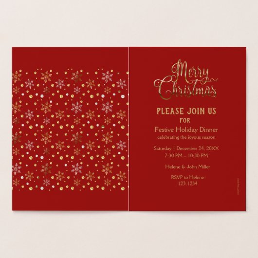 Vrolijk kerstfeest en gelukkig nieuwjaar! Wintersn Folie Kaarten (Binnen)