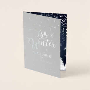 Vrolijk kerstfeest en gelukkig nieuwjaar! Winterwi Folie Kaarten