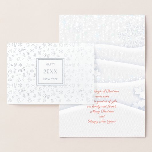 Vrolijk kerstfeest en gelukkig nieuwjaar! XMAS Sno Folie Kaarten (Display)