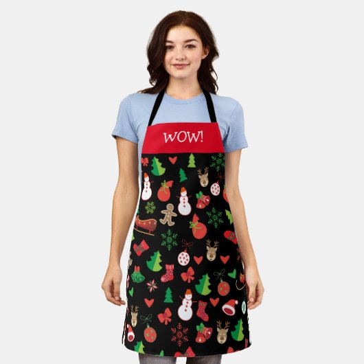 Vrolijk kerstfeest en gelukkig nieuwjaar! XMAS Sno Schort (Gedragen)