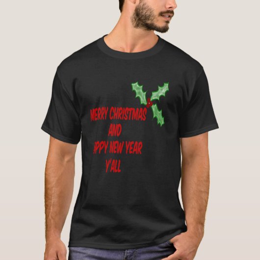 Vrolijk Kerstfeest en Gelukkig Nieuwjaar Y T-shirt (Voorkant)