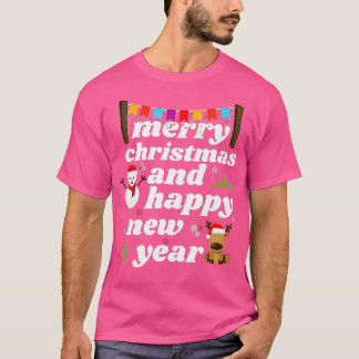 Vrolijk kerstfeest en gelukkig nieuwjaarGrappig ke T-shirt