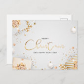 Vrolijk kerstfeest en gelukkig nieuwjaarsontwerp briefkaart (Voorkant / Achterkant)