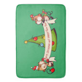 Vrolijk kerstfeest en gelukkige nieuwjaarapen badmat (Voorkant Verticaal)