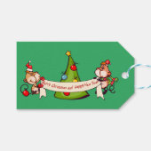 Vrolijk kerstfeest en gelukkige nieuwjaarapen cadeaulabel (Voorkant (Horizontaal))