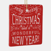 Vrolijk kerstfeest en geweldig jaar fotoMonogram Keramisch Ornament (Rechts)