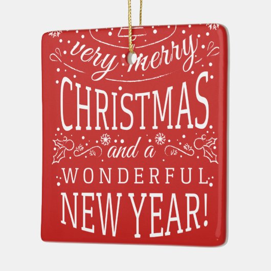 Vrolijk kerstfeest en geweldig jaar fotoMonogram Keramisch Ornament (Links)
