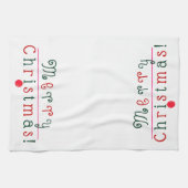 Vrolijk kerstfeest en hangend Ornament, feestelijk Theedoek (Horizontaal)