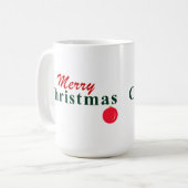 Vrolijk kerstfeest en hangend Ornament kerst Koffiemok (Voorkant links)