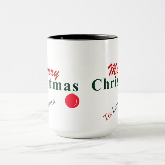 Vrolijk kerstfeest en hangend Ornament kerst Mok (Midden)