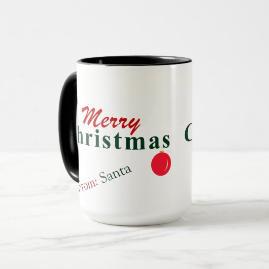 Vrolijk kerstfeest en hangend Ornament kerst Mok (Voorkant links)