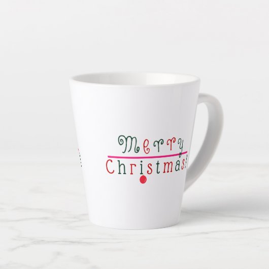 Vrolijk kerstfeest en hangend Ornament leuk, kleur Latte Mok (Rechterhoek)