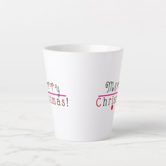 Vrolijk kerstfeest en hangend Ornament leuk, kleur Latte Mok (Voorkant)