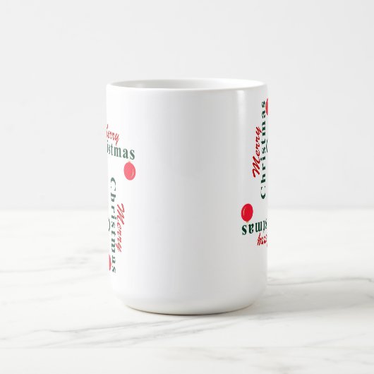 Vrolijk kerstfeest en hangend Ornament Magische Mok (Midden)