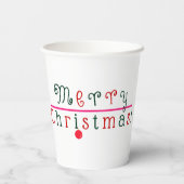 Vrolijk kerstfeest en hangend Ornament Papieren Bekers (Achterkant)