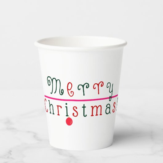 Vrolijk kerstfeest en hangend Ornament Papieren Bekers (Voorkant)