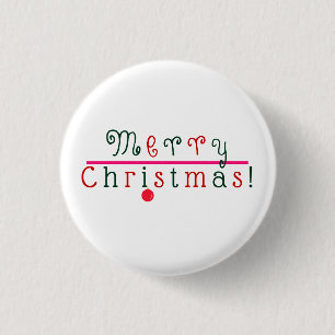 Vrolijk kerstfeest en hangend Ornament Ronde Button 3,2 Cm