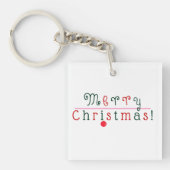 Vrolijk kerstfeest en hangend Ornament Sleutelhanger (voorkant)