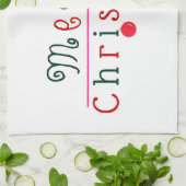 Vrolijk kerstfeest en hangend Ornament Theedoek (Gevouwen)