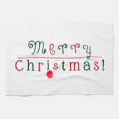 Vrolijk kerstfeest en hangend Ornament Theedoek (Horizontaal)