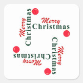 Vrolijk kerstfeest en hangend Ornament Vierkante Sticker (Voorkant)