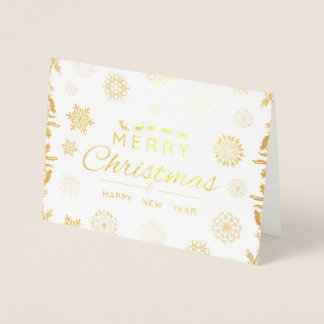 Vrolijk kerstfeest en Happy New Year-kaart Folie Kaarten