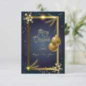 Vrolijk kerstfeest en Happy New Year-kaart RSVP Kaartje (Staand voorkant)