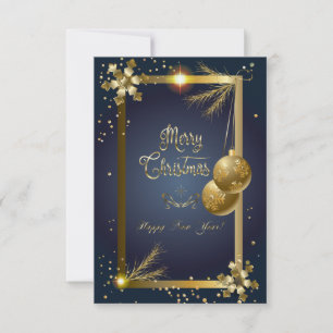 Vrolijk kerstfeest en Happy New Year-kaart RSVP Kaartje