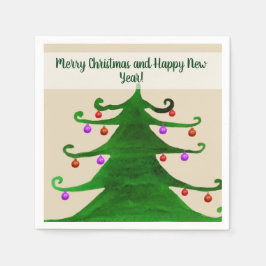 Vrolijk kerstfeest en Happy New Year Napkins Servet