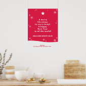 Vrolijk Kerstfeest en Happy New Year Quote Poster (Keuken)