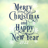  Vrolijk Kerstfeest en Happy Nieuwjaar 2022-winkel Raamsticker (Vel 3)