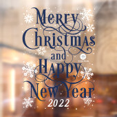  Vrolijk Kerstfeest en Happy Nieuwjaar 2022-winkel Raamsticker (Vel 2)