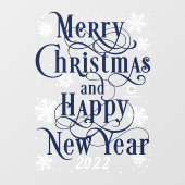  Vrolijk Kerstfeest en Happy Nieuwjaar 2022-winkel Raamsticker (Vel)