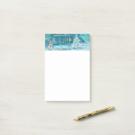 Vrolijk Kerstfeest en Happy Nieuwjaar Post-it Opme Post-it® Notes (Op bureau)