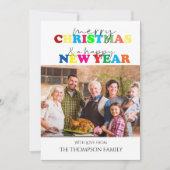 Vrolijk kerstfeest en Happy Nieuwjaarsfoto Feestdagenkaart (Voorkant)