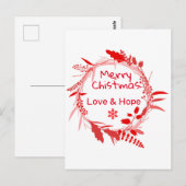 Vrolijk kerstfeest- en hopkaart briefkaart (Voorkant / Achterkant)