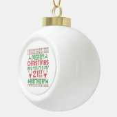 Vrolijk kerstfeest en ja, het is mijn 21ste verjaa keramische bal ornament (Rechts)
