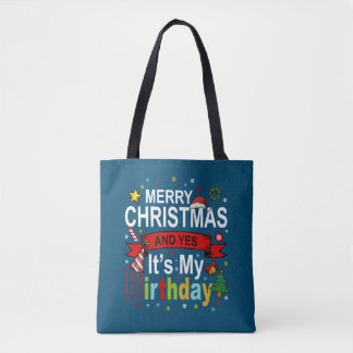 Vrolijk kerstfeest en ja, het is mijn Birthday Gif Tote Bag