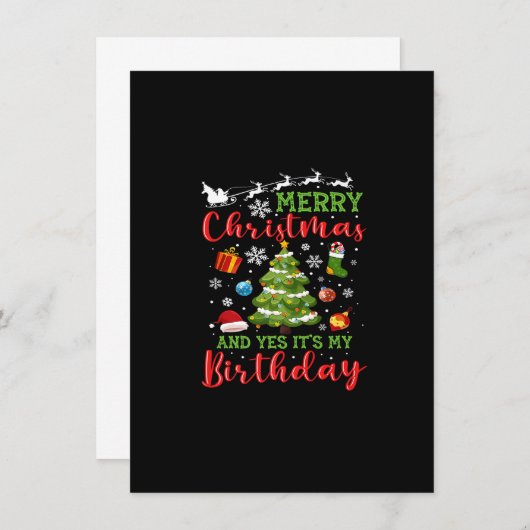 Vrolijk kerstfeest en ja, het is mijn kerstboom. kaart (Voorkant / Achterkant)