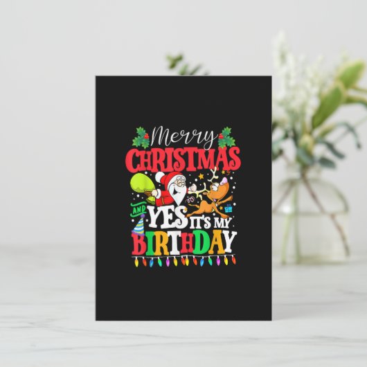 Vrolijk kerstfeest en ja, het is mijn kerstman. kaart (Staand voorkant)