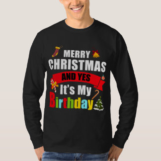 Vrolijk kerstfeest en ja, mijn verjaardag t-shirt