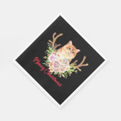 Vrolijk kerstfeest en kat servet (Hoek)