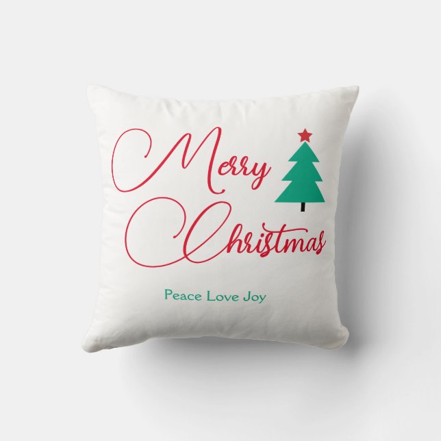 Vrolijk kerstfeest en kerstboom kussen (Achterkant)