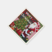 Vrolijk kerstfeest en kerstboom servet (Hoek)