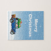 Vrolijk kerstfeest en kerstpuzzel legpuzzel (Horizontaal)
